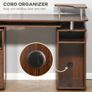 Esme Modern Computer Desk with Storage Drawers and Keyboard Tray - Walnut Brown - Seasonal Overstock