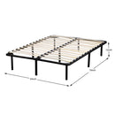 Full Size Metal Platform Bed Frame with Wooden Slat - Seasonal Overstock