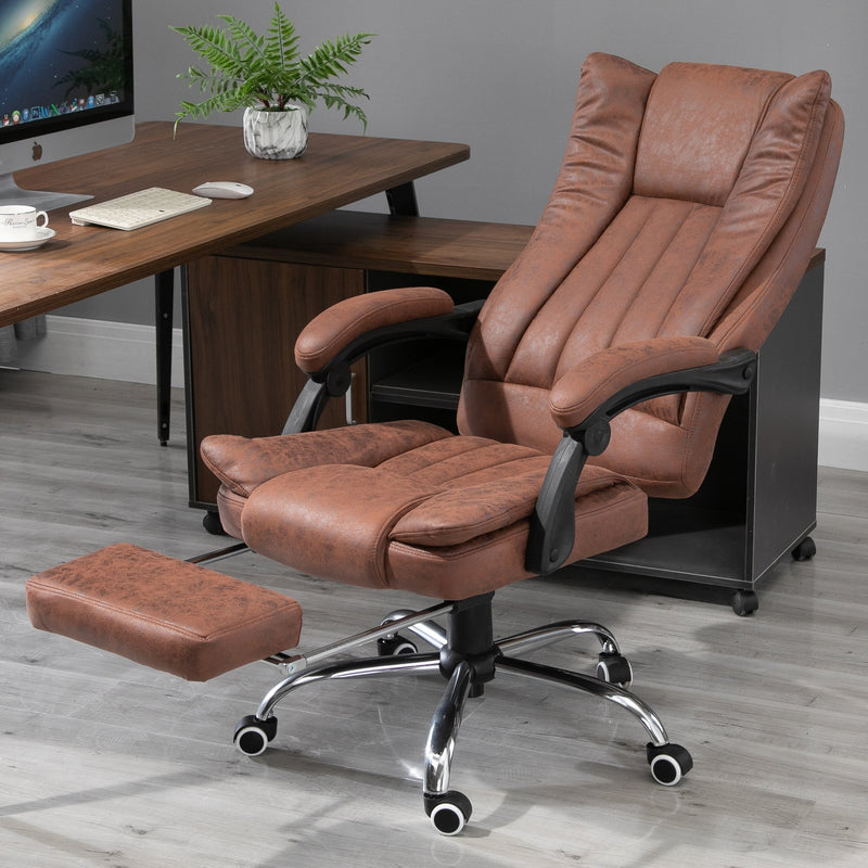 Horatio High Back Office Chair with Footrest - Brown - Seasonal Overstock