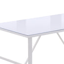 Hutton Minimalist White Glass Top Desk - Seasonal Overstock