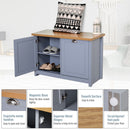 Shoe Storage, Julianna Blue Grey Two Door Shoe Storage Cabinet - Seasonal Overstock