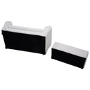 Kids Furniture, Kids Casa Kid Sized Sofa and Ottoman Set - White - Seasonal Overstock