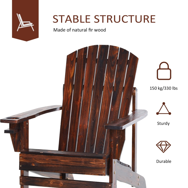 Linkin Wood Adirondack Chair in Rustic Brown - Seasonal Overstock