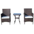 Patio Furniture, Okana 3pc Rattan Patio Chairs & Table Set - Coffee Brown - Seasonal Overstock