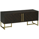 Richie Brown and Gold Cabinet Style TV Stand for TVS up to 55" - Seasonal Overstock
