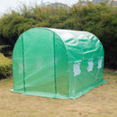 Greenhouse, 11.5' x 6.7' Walk-In Portable Plastic Cover Greenhouse with Round Top Steel Frame - Green - Seasonal Overstock