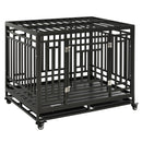 45" Heavy Duty Steel Dog Crate with Casters - Seasonal Overstock