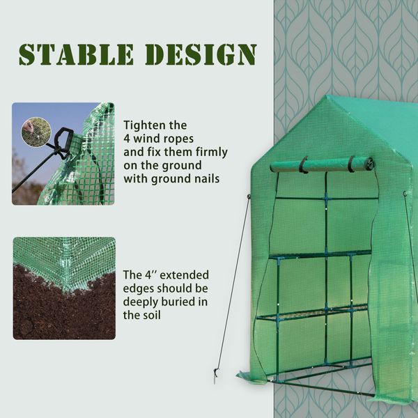 7 x 4.7 x 6.4ft Walk-In Soft Cover Greenhouse - Seasonal Overstock