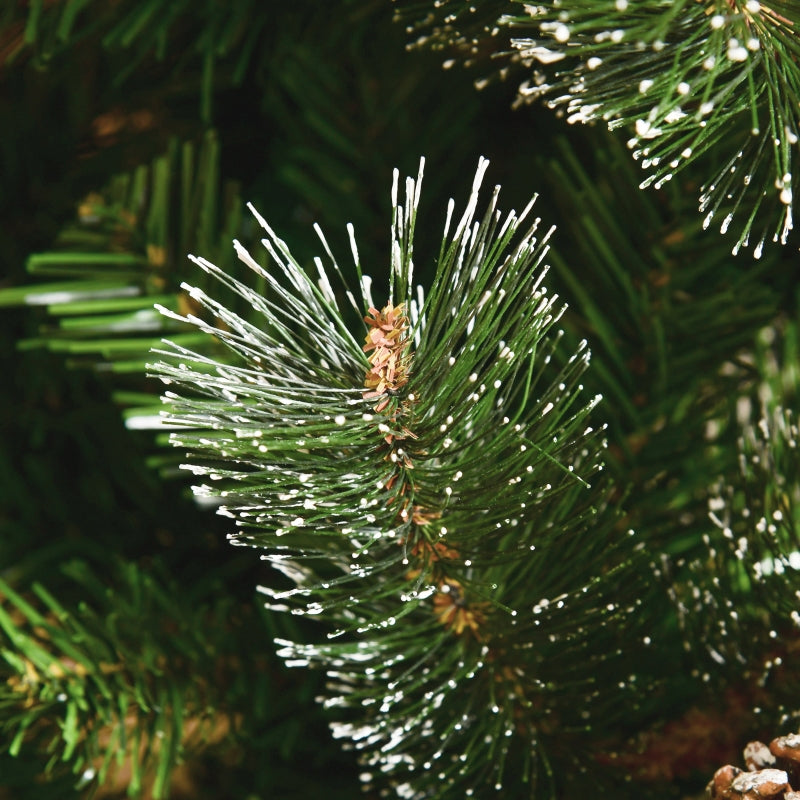 7ft Artificial Pine Christmas tree with Pine Cones & Snow - Seasonal Overstock