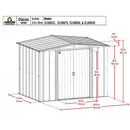 8' x 6' Arrow Classic Steel Storage Shed - Blue Grey - Seasonal Overstock