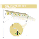 Awnings, 9.8ft Wide RV / Patio Retractable Awning - Yellow Stripe - Seasonal Overstock