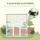 Large Outdoor Catio Cat Enclosure and Balance Platforms in White - Seasonal Overstock
