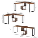 Libra Multi-Configuration Corner Desk with Shelves in Brown and Black - Seasonal Overstock