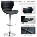 Norwin Adjustable Height Swivel Barstool (2 Pack) - Black Faux Leather - Seasonal Overstock