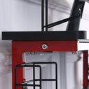 Rizer 47" 2-Tier Black and Red Gaming Desk with Cup Holder and Headphone Stand - Seasonal Overstock