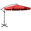 Patio Umbrella, 11ft Offset Cantilever Patio Umbrella with Easy Tilt Adjust - Red - Seasonal Overstock