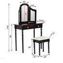 Vanity Sets, Bella Black Vanity Set - Seasonal Overstock