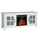 Fireplaces, Elio White 1400W Electric Fireplace TV Stand for TVs up to 65" - Seasonal Overstock