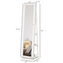 Freya Standing Swivel Mirror and Jewelry Organizer - Seasonal Overstock