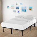 Full Size Metal Platform Bed Frame with Wooden Slat - Seasonal Overstock