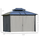 Jaxson 10' x 12' Aluminum Two Tier Hard Top Patio Gazebo - Seasonal Overstock