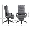 Jonas Double Padded Grey Fabric Office Chair with Retracting Footrest - Seasonal Overstock