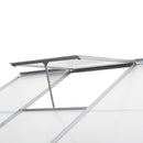 8' x 4' Lean-To Aluminum Frame Walk-In Greenhouse with Polycarbonate Panels, Sliding Door - Silver