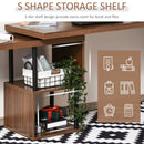 Libra Multi-Configuration Corner Desk with Shelves in Brown and Black - Seasonal Overstock