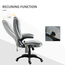 Maverick Luxury Executive Chair with Vibration Massage and Reclining - Grey Microfiber - Seasonal Overstock