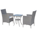 Patio Furniture, Okana 3pc Rattan Patio Chairs & Table Set - Grey - Seasonal Overstock