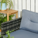 Raya 3pc Outdoor Patio Sofa with RHF Chaise and Table - Mixed Grey - Seasonal Overstock