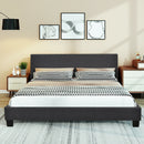 Seville Queen Size Grey Upholstered Platform Bed - Seasonal Overstock