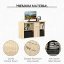 Simon Convertible L-Shaped Desk with Cabinet and Storage - Natural Oak - Seasonal Overstock