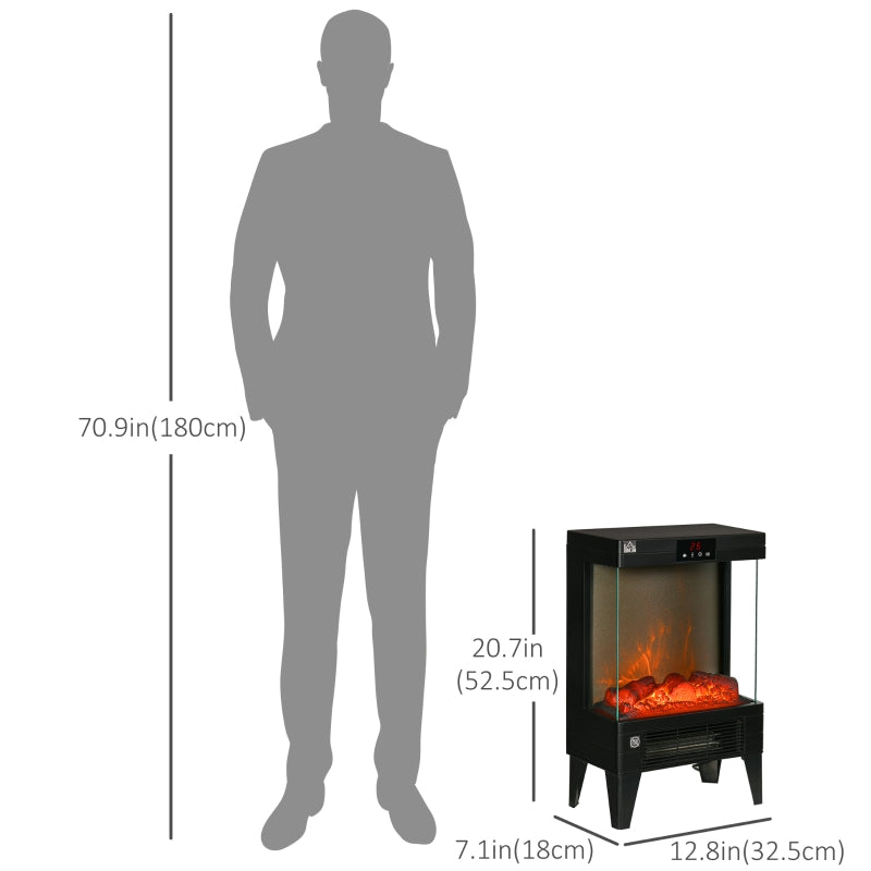 Small 750W / 1500W Freestanding Electric Fireplace with Remote - Seasonal Overstock