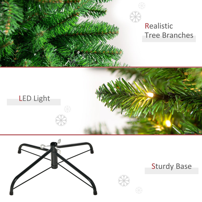7.5ft Pre-Lit Artificial Green Christmas Tree - Seasonal Overstock