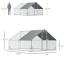 Small Animal Habitats & Cages, 10' x 13' Steel Walk-In Chicken Coop Pen with Peaked Roof and Canopy - Seasonal Overstock