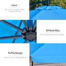Patio Umbrella, 11ft Offset Cantilever Patio Umbrella with Easy Tilt Adjust - Blue - Seasonal Overstock
