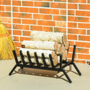 24-in Basket Style Black Metal Firewood Rack Log Holder - Seasonal Overstock