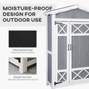 52" x 20" Grey Wood Garden Storage Shed with Shelves - Seasonal Overstock