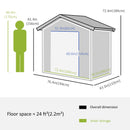 6.5' x 3.5' Steel Metal Storage Shed - Dark Grey - Seasonal Overstock