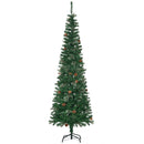 Christmas Trees, 6.5ft Thin Artificial Christmas Tree with Pine Cones - Seasonal Overstock