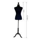 Mannequins, Dressmaker 27" Torso Mannequin Stand in Black - Seasonal Overstock