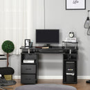 Esme Modern Computer Desk with Storage Drawers and Keyboard Tray - Black - Seasonal Overstock