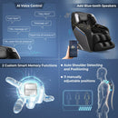 Full Body Zero Gravity Massage Chair with SL Track, Voice Control & Heat - Black - Seasonal Overstock
