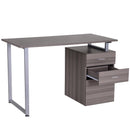 Desks, Gaetano Industrial Style Desk & File Cabinet - Silver Maple - Seasonal Overstock