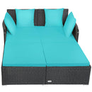 Halton Outdoor Rattan Lounging Patio Sofa - Turquoise - Seasonal Overstock