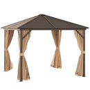Junna 10' x 10' Steel Hard Top Patio Gazebo - Seasonal Overstock