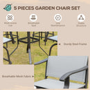 Kaira 5pc Outdoor Patio Table and Swivel Chair Set - Grey - Seasonal Overstock