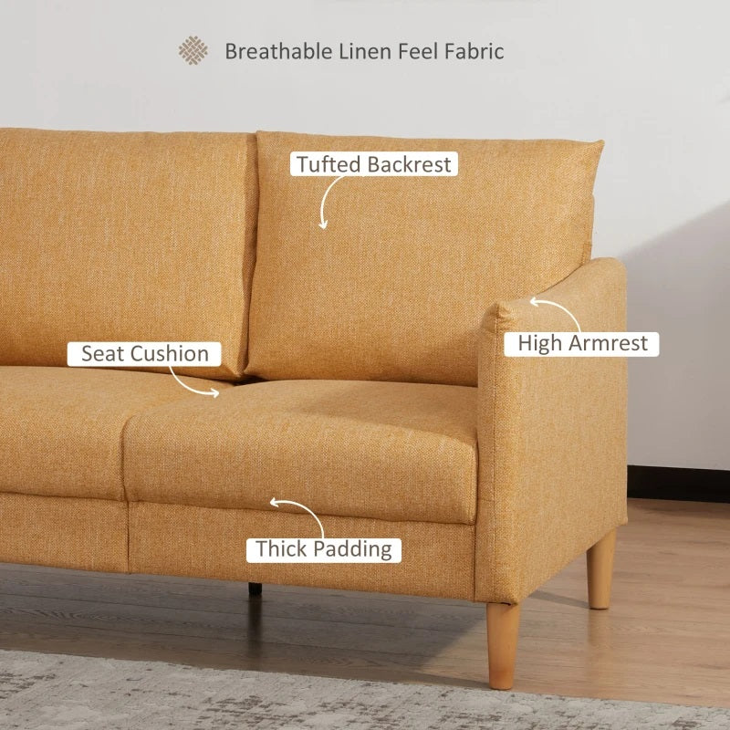 Keela 54" Modern Compact Loveseat Sofa - Yellow - Seasonal Overstock
