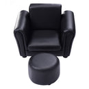 Kids Furniture, Kids Casa Kids Chair and Ottoman Set - Black - Seasonal Overstock